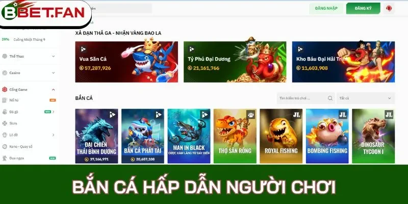 Bắn cá hấp dẫn người chơi