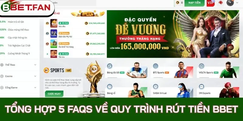 Các câu hỏi hay gặp nhất khi rút tiền BBet