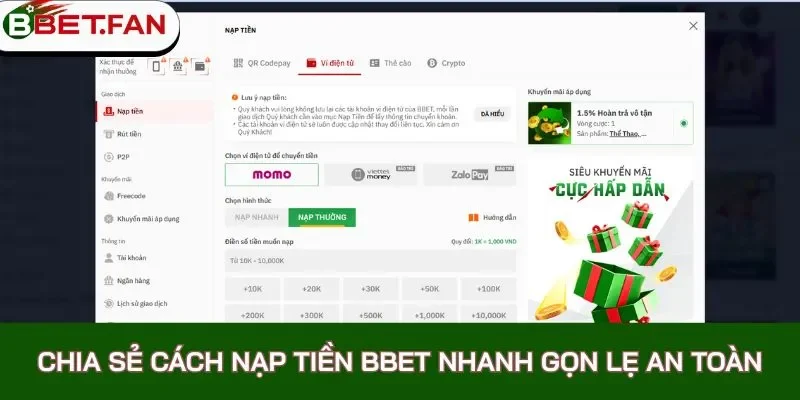 cách nạp tiền b bet