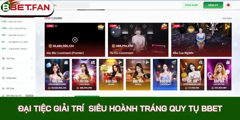 Đại tiệc giải trí siêu hoành tráng quy tụ BBet