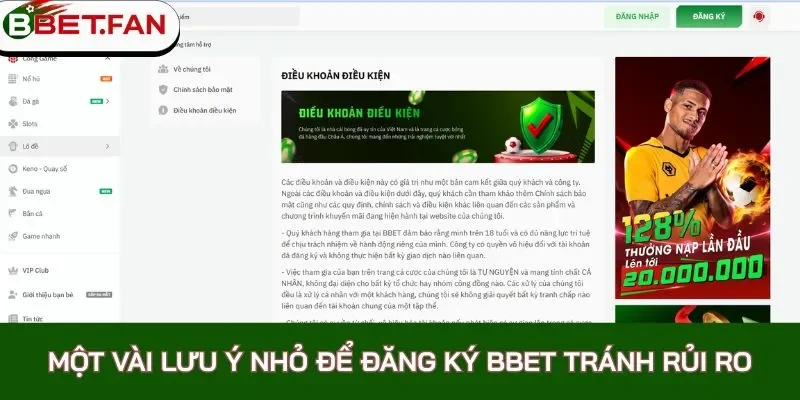 lưu ý đăng ký bbet