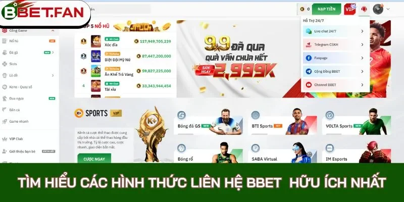 Tìm hiểu các hình thức liên hệ BBet hữu ích nhất