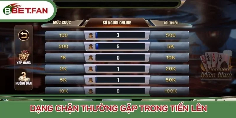 Dạng chặn thường gặp trong Tiến lên