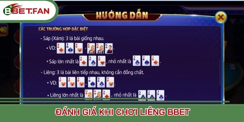Đánh giá khi chơi Liêng Bbet