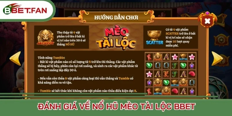 Đánh giá về nổ hũ Mèo Tài Lộc BBet