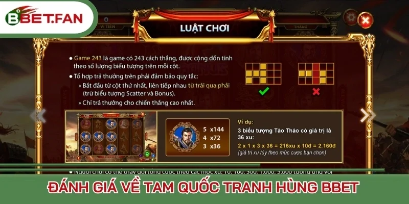 Đánh giá về Tam Quốc Tranh Hùng BBet 