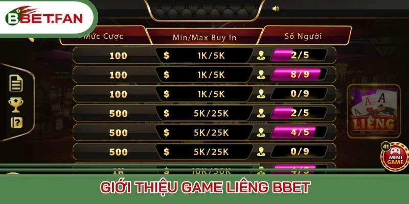 Giới thiệu game Liêng Bbet
