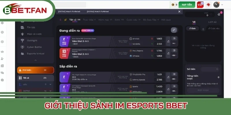 Giới thiệu sảnh IM Esports BBet