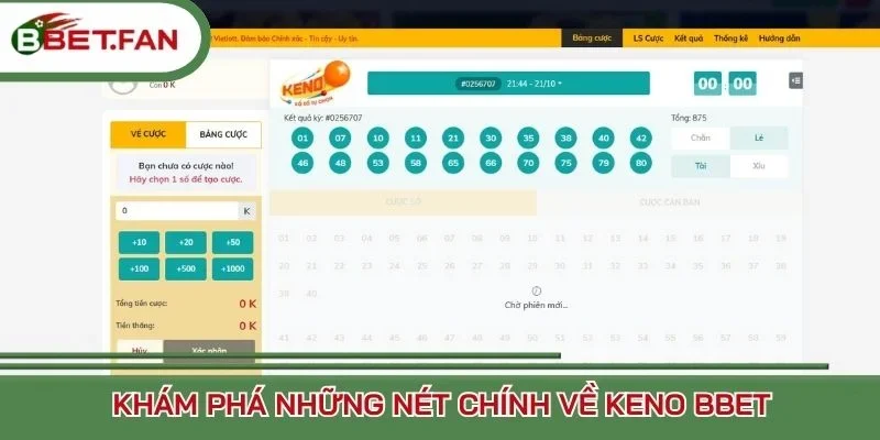 Khám phá những nét chính về Keno BBet