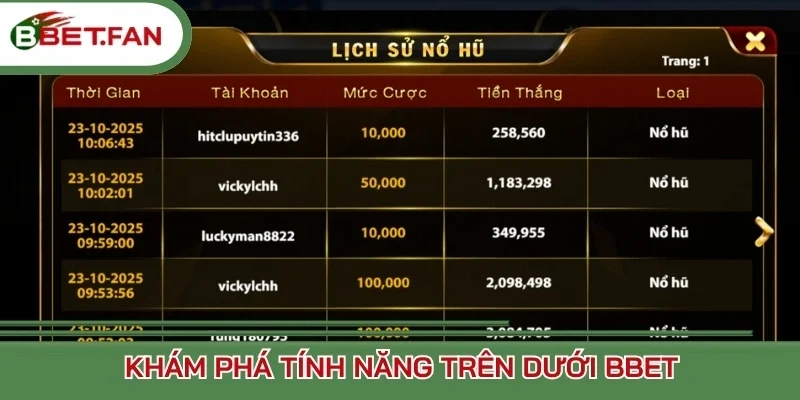 Khám phá tính năng Trên Dưới BBet