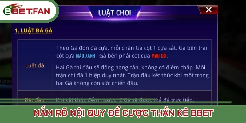 Nắm rõ nội quy để cược thần kê Bbet